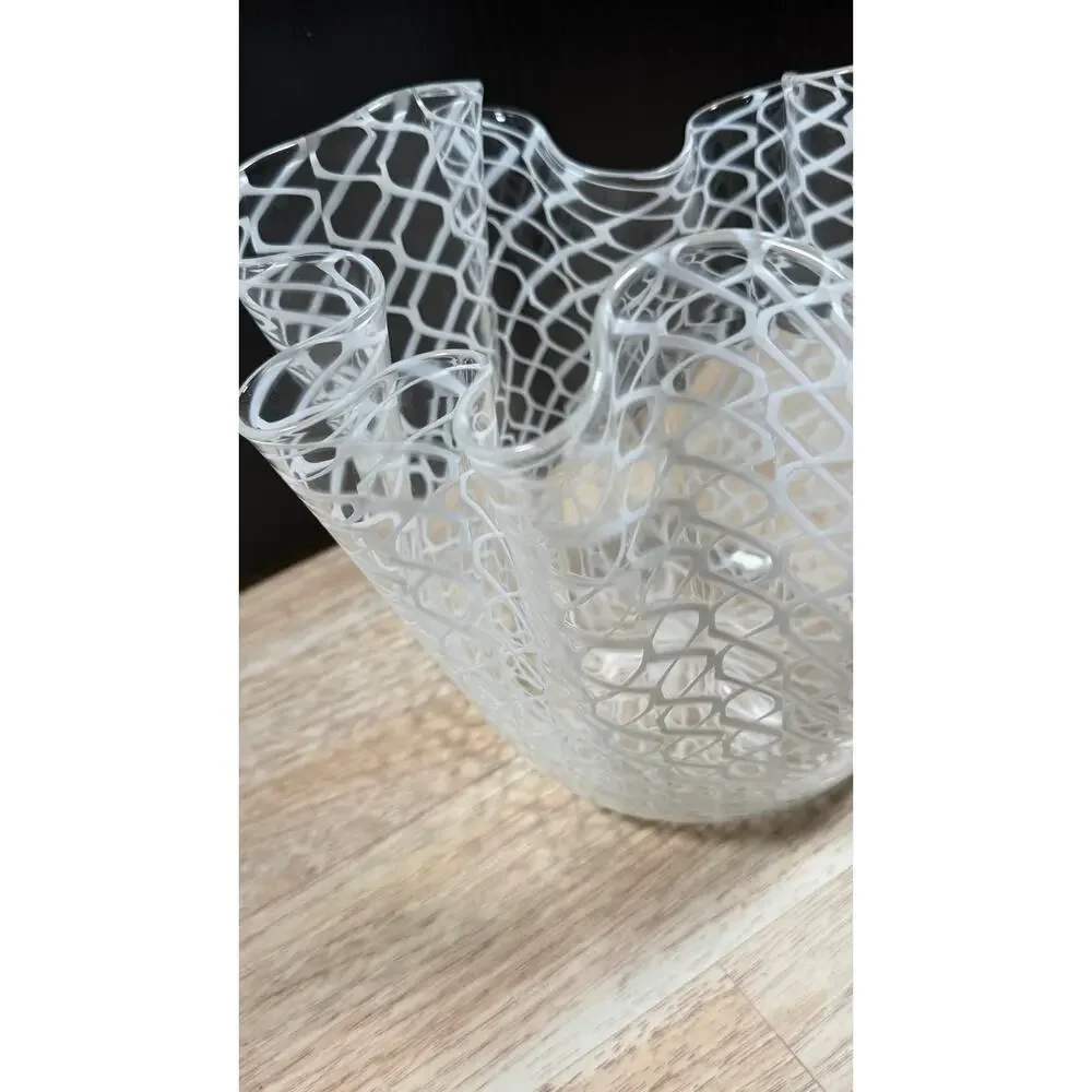 Fulvio Bianconi/Paolo Venini for Murano  Large Fazzoletto Art Glass Vase